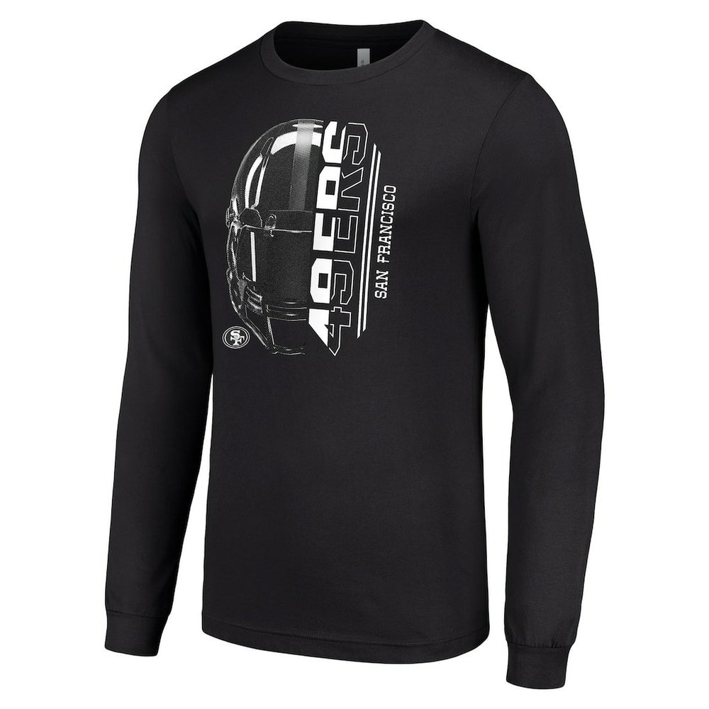 San Francisco 49ers Starter Half Helmet Logo Long Sleeve T-Shirt - Black T-shirts