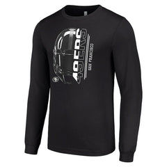 San Francisco 49ers Starter Half Helmet Logo Long Sleeve T-Shirt - Black T-shirts