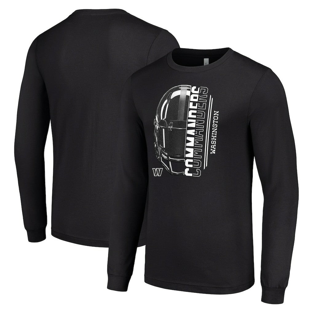 Washington Commanders Starter Half Helmet Logo Long Sleeve T-Shirt - Black T-shirts