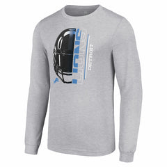 Detroit Lions Starter Half Helmet Logo Long Sleeve Heathered T-Shirt - Heather Gray T-shirts