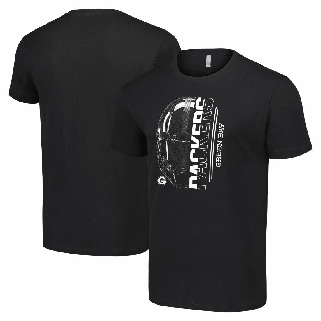 Green Bay Packers Starter Half Helmet Logo T-Shirt - Black T-shirts