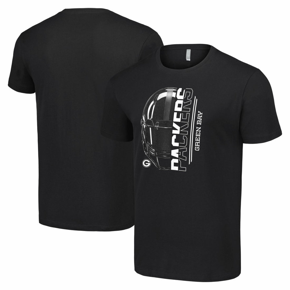 Green Bay Packers Starter Half Helmet Logo T-Shirt - Black T-shirts