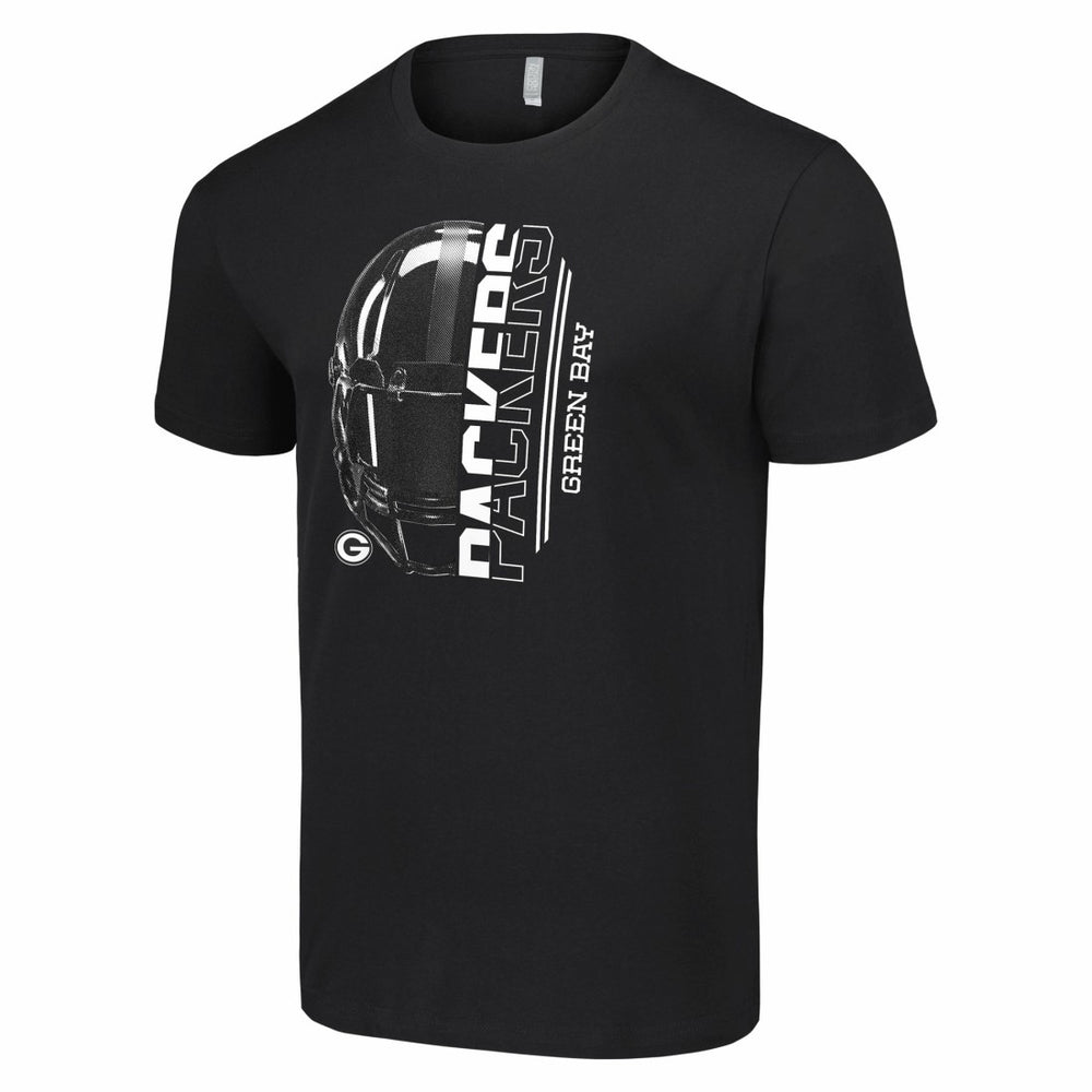 Green Bay Packers Starter Half Helmet Logo T-Shirt - Black T-shirts
