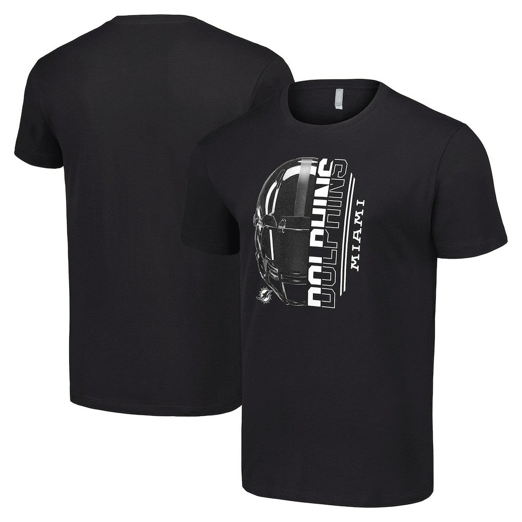 Miami Dolphins Starter Half Helmet Logo T-Shirt - Black T-shirts