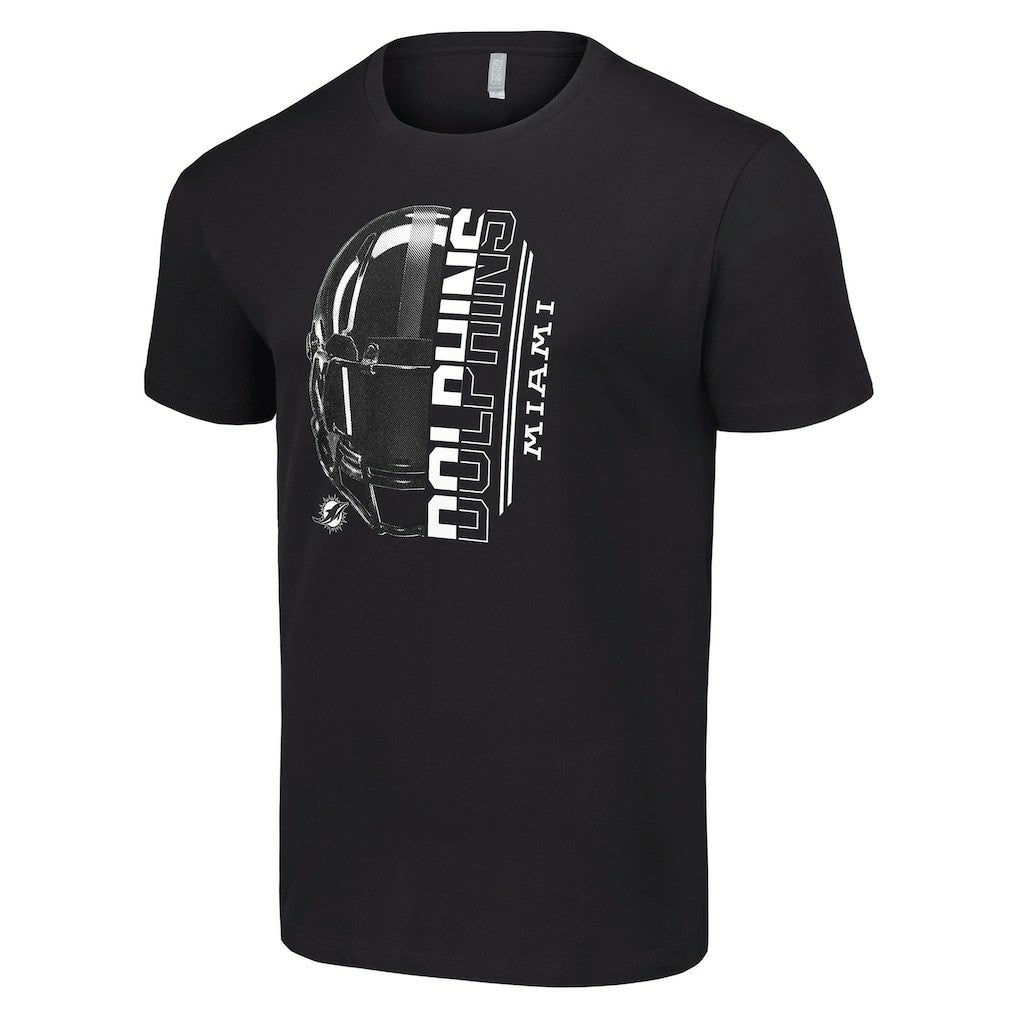 Miami Dolphins Starter Half Helmet Logo T-Shirt - Black T-shirts