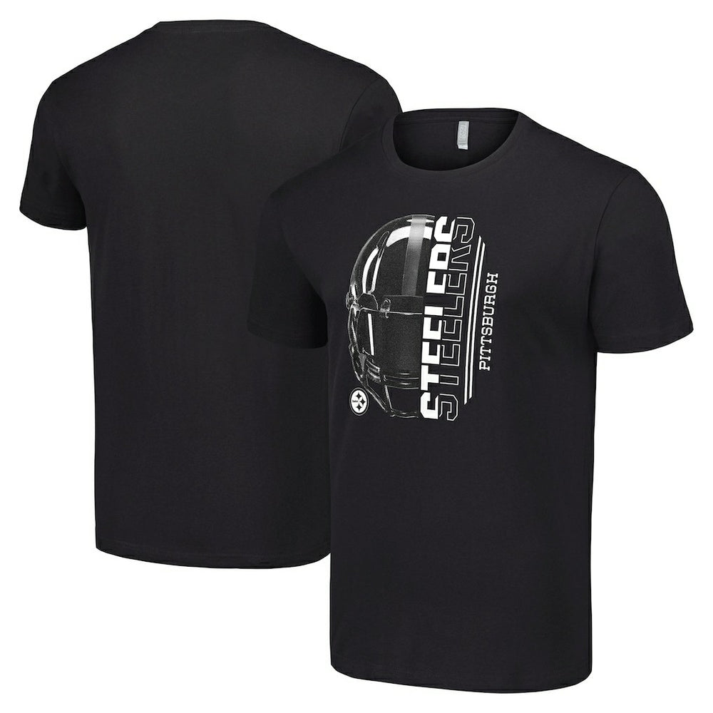 Pittsburgh Steelers Starter Half Helmet Logo T-Shirt - Black T-shirts