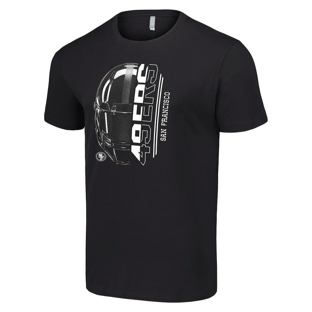 San Francisco 49ers Starter Half Helmet Logo T-Shirt - Black T-shirts