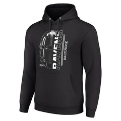 Baltimore Ravens Starter Unisex Half Helmet Logo Pullover Hoodie - Black Hoodies