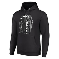 Carolina Panthers Starter Unisex Half Helmet Logo Pullover Hoodie - Black Hoodies