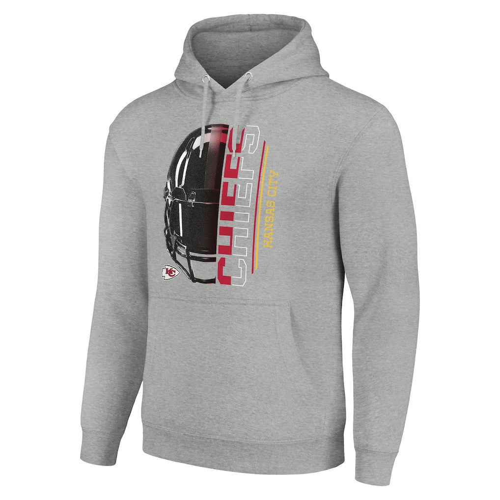 Kansas City Chiefs Starter Unisex Half Helmet Logo Pullover Hoodie - Heather Gray Hoodies