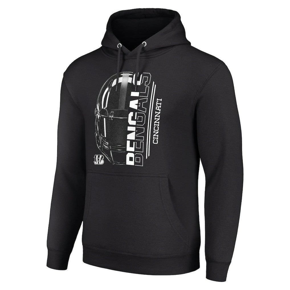 Cincinnati Bengals Starter Unisex Half Helmet Logo Pullover Hoodie - Black Hoodies