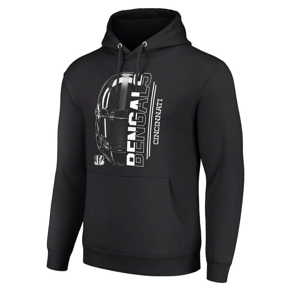 Cincinnati Bengals Starter Unisex Half Helmet Logo Pullover Hoodie - Black Hoodies
