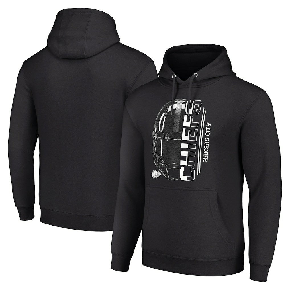 Kansas City Chiefs Starter Unisex Half Helmet Logo Pullover Hoodie - Black Hoodies