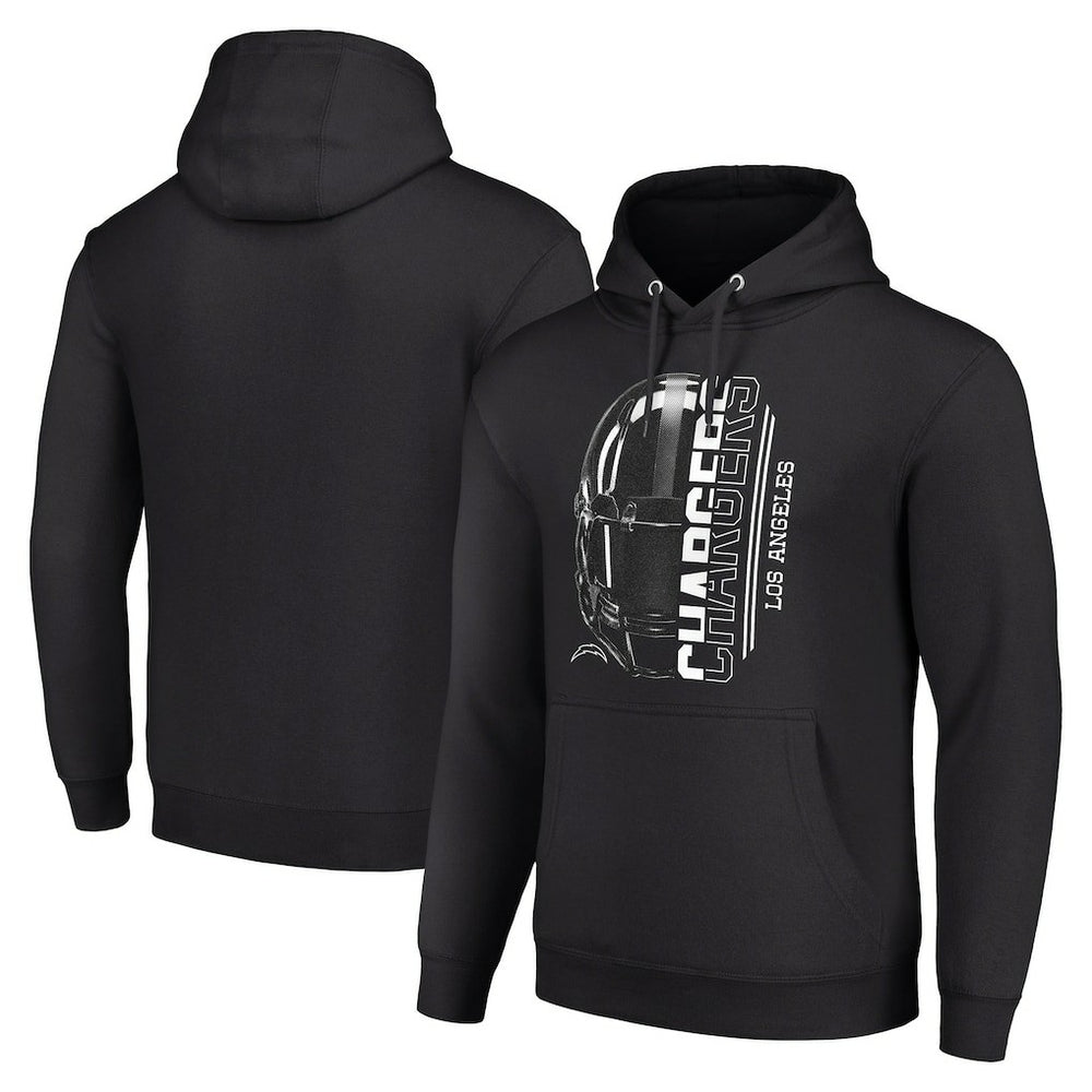 Los Angeles Chargers Starter Unisex Half Helmet Logo Pullover Hoodie - Black Hoodies