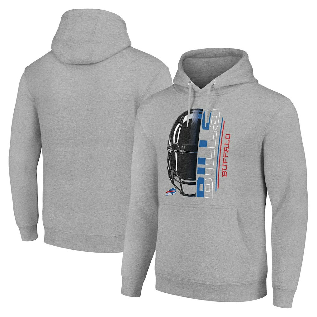 Buffalo Bills Starter Unisex Half Helmet Logo Pullover Hoodie - Heather Gray Hoodies