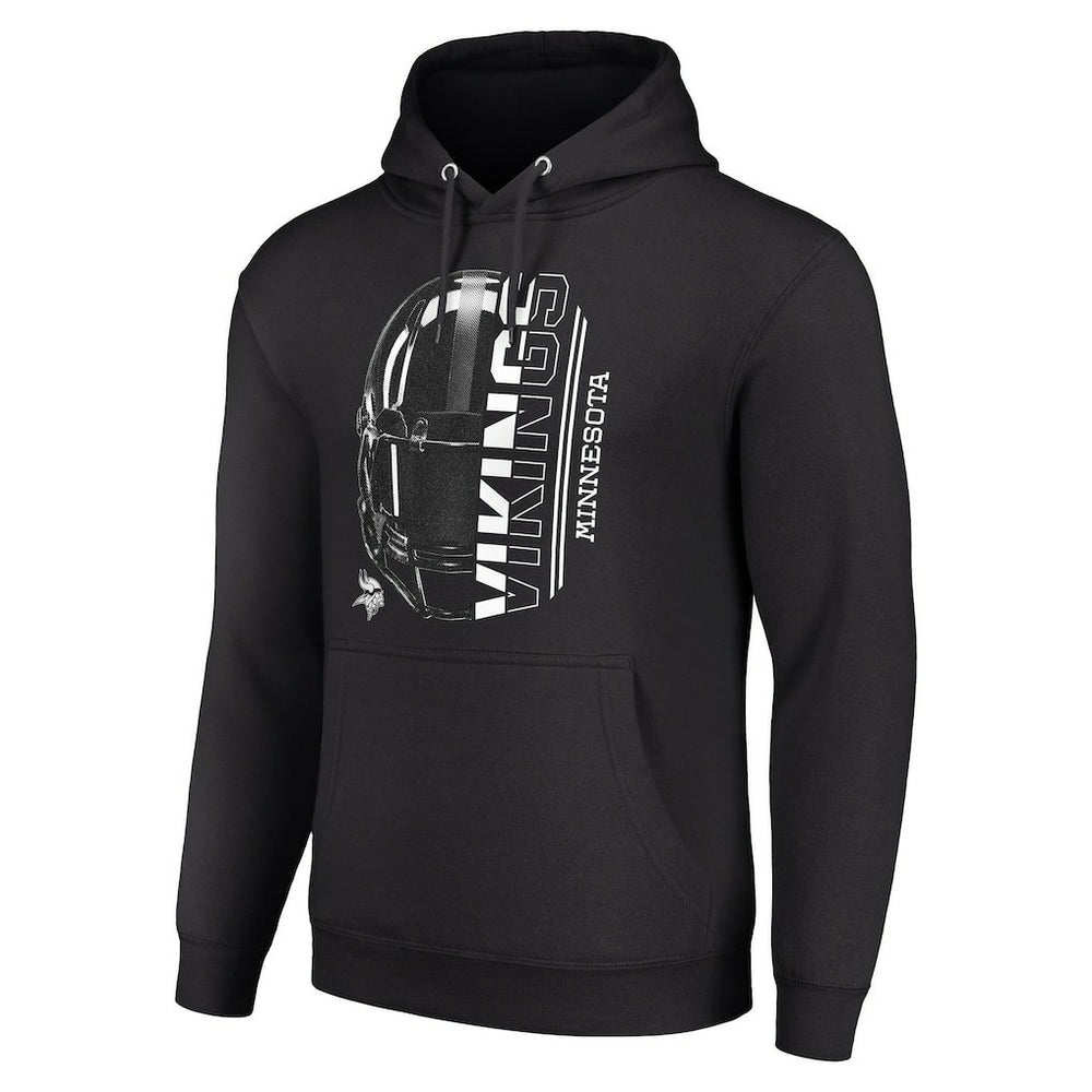 Minnesota Vikings Starter Unisex Half Helmet Logo Pullover Hoodie - Black Hoodies