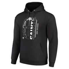 New Orleans Saints Starter Unisex Half Helmet Logo Pullover Hoodie - Black Hoodies