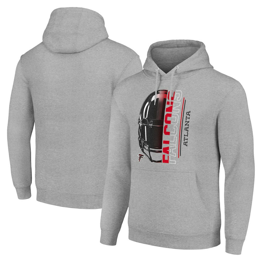Atlanta Falcons Starter Unisex Half Helmet Logo Pullover Hoodie - Heather Gray Hoodies