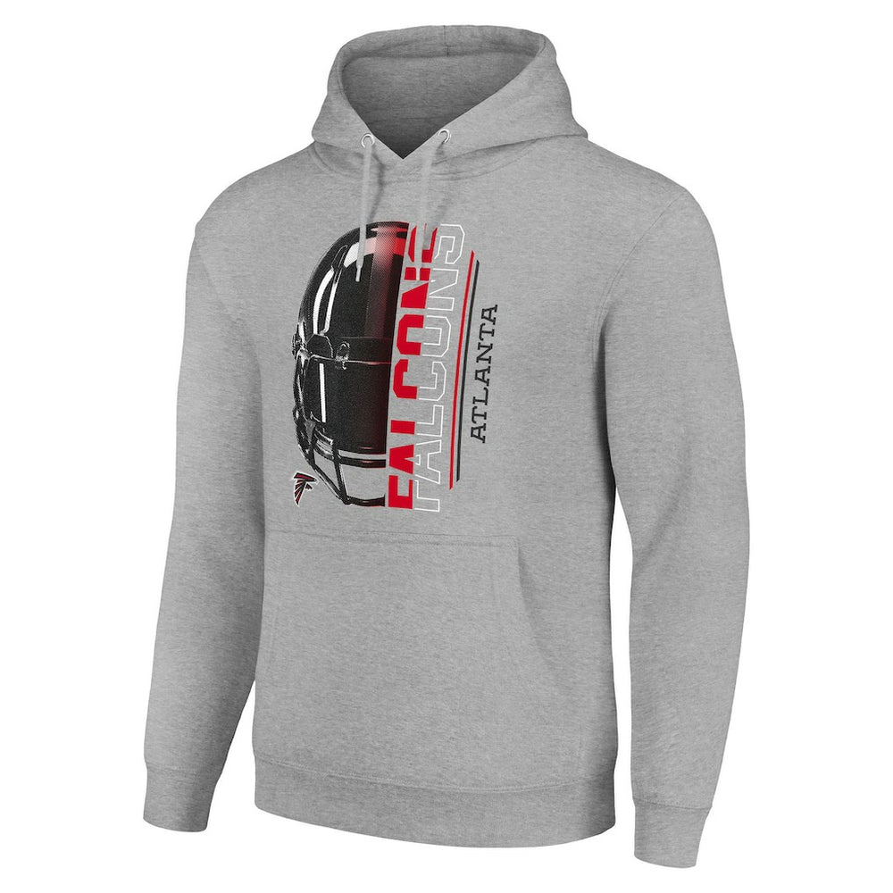 Atlanta Falcons Starter Unisex Half Helmet Logo Pullover Hoodie - Heather Gray Hoodies