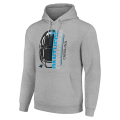 Carolina Panthers Starter Unisex Half Helmet Logo Pullover Hoodie - Heather Gray Hoodies