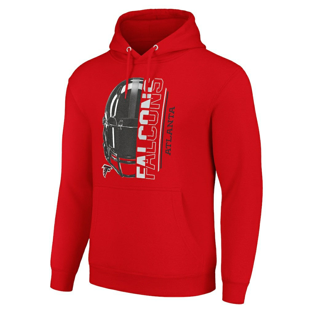 Atlanta Falcons Starter Unisex Half Helmet Logo Pullover Hoodie - Red Hoodies