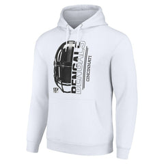 Cincinnati Bengals Starter Unisex Half Helmet Logo Pullover Hoodie - White Hoodies