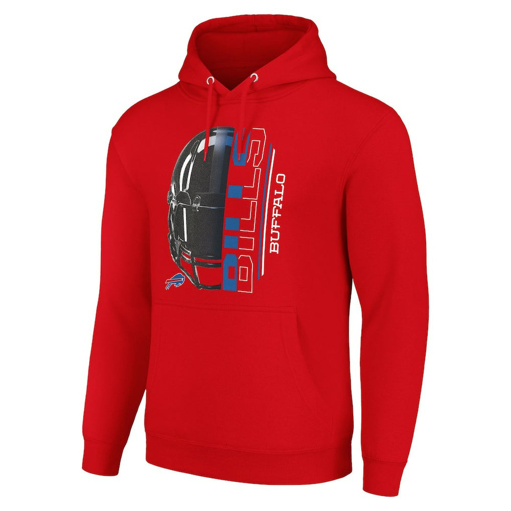 Buffalo Bills Starter Unisex Half Helmet Logo Pullover Hoodie - Red Hoodies