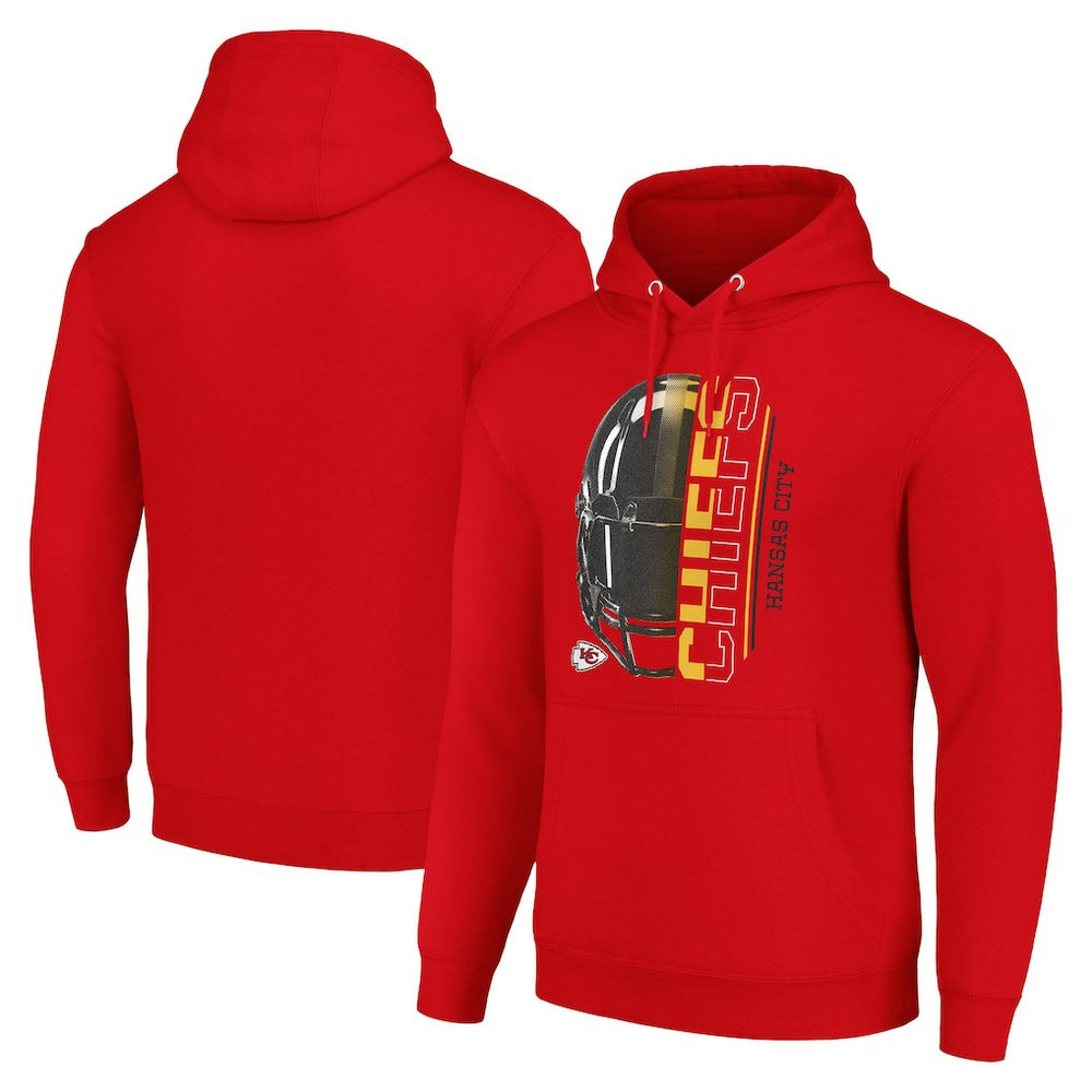 Kansas City Chiefs Starter Unisex Half Helmet Logo Pullover Hoodie - Red Hoodies