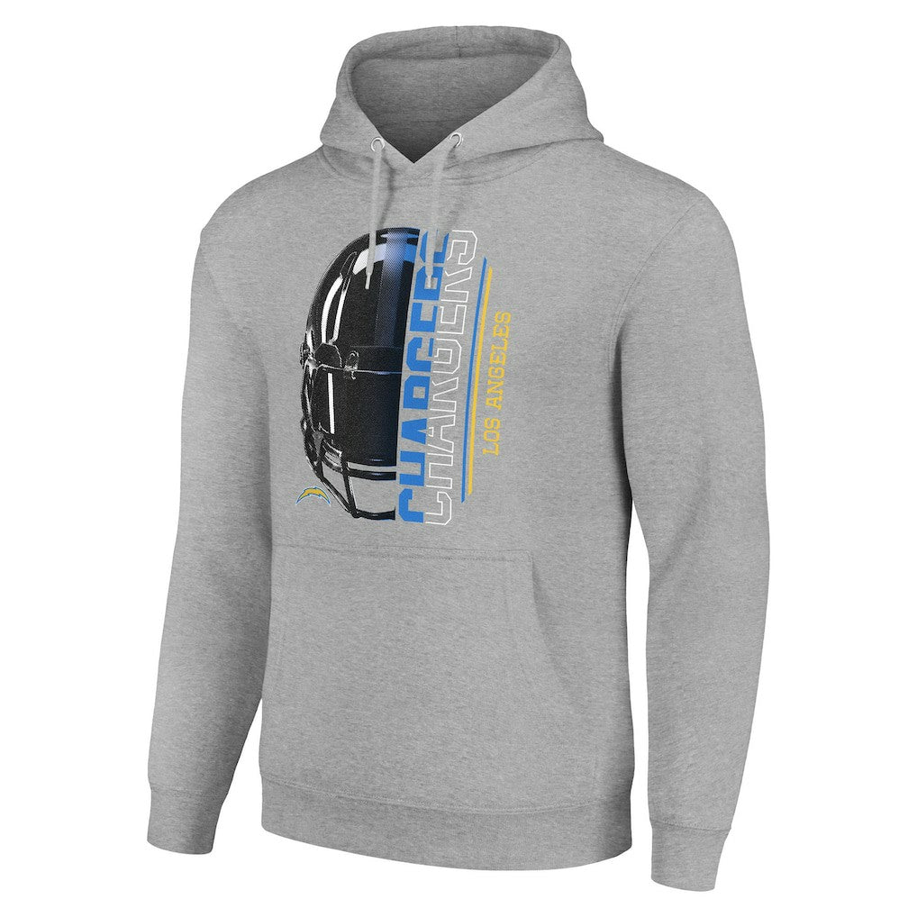 Los Angeles Chargers Starter Unisex Half Helmet Logo Pullover Hoodie - Heather Gray Hoodies
