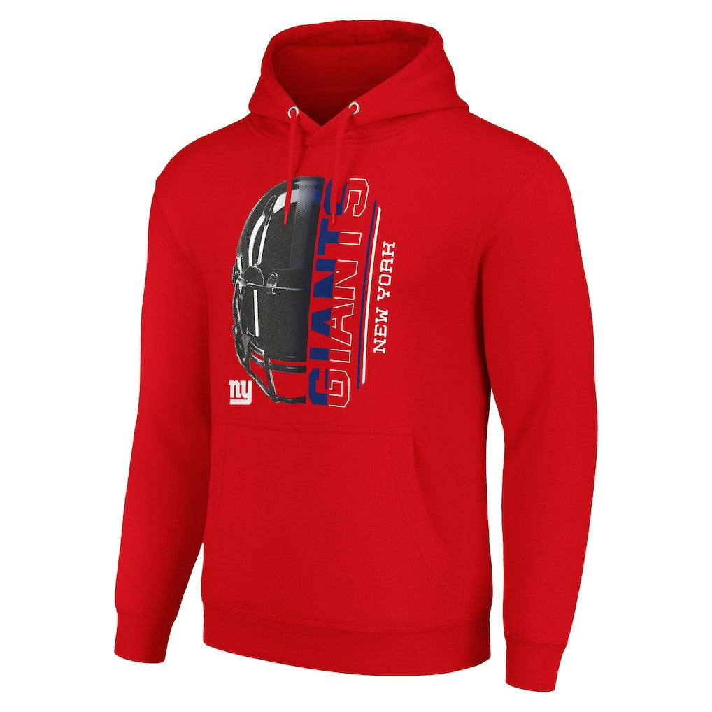 New York Giants Starter Unisex Half Helmet Logo Pullover Hoodie - Red Hoodies