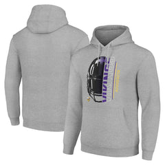 Minnesota Vikings Starter Unisex Half Helmet Logo Pullover Hoodie - Heather Gray Hoodies