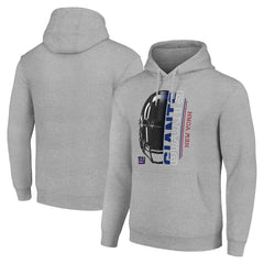 New York Giants Starter Unisex Half Helmet Logo Pullover Hoodie - Heather Gray Hoodies