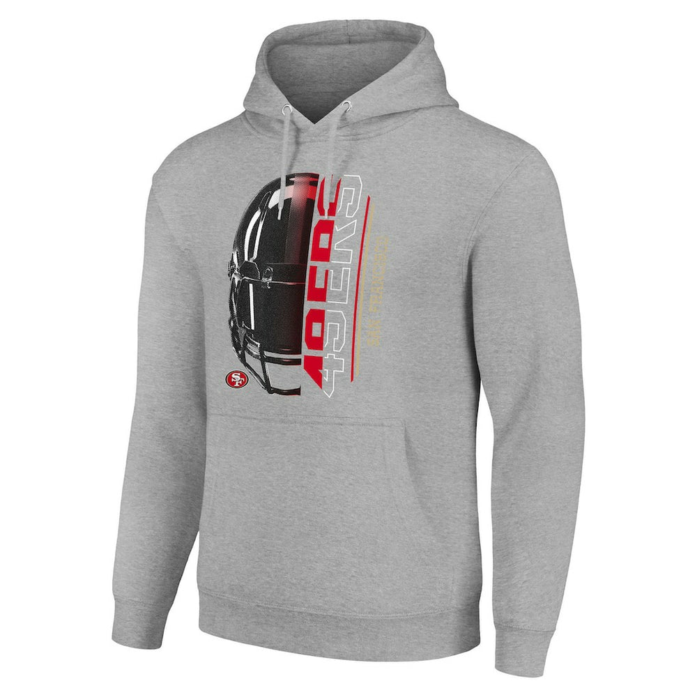 San Francisco 49ers Starter Unisex Half Helmet Logo Pullover Hoodie - Heather Gray Hoodies