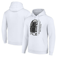 Baltimore Ravens Starter Unisex Half Helmet Logo Pullover Hoodie - White Hoodies