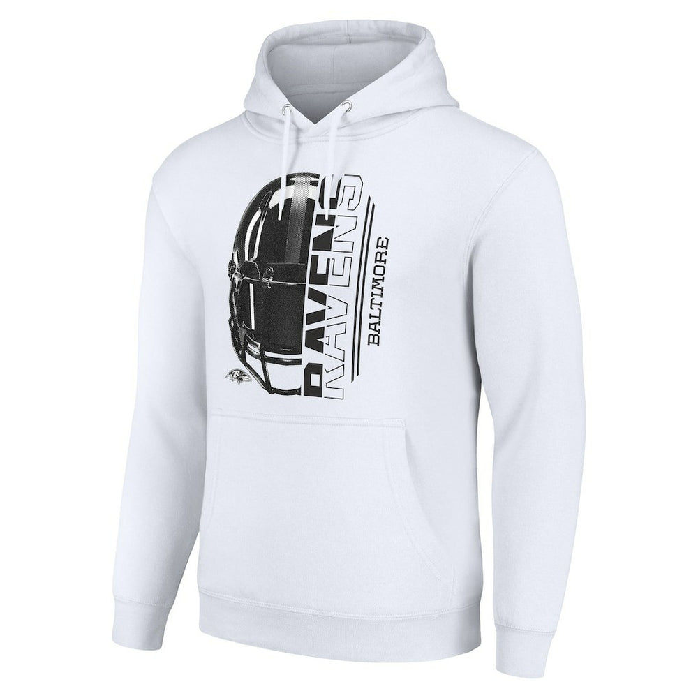 Baltimore Ravens Starter Unisex Half Helmet Logo Pullover Hoodie - White Hoodies