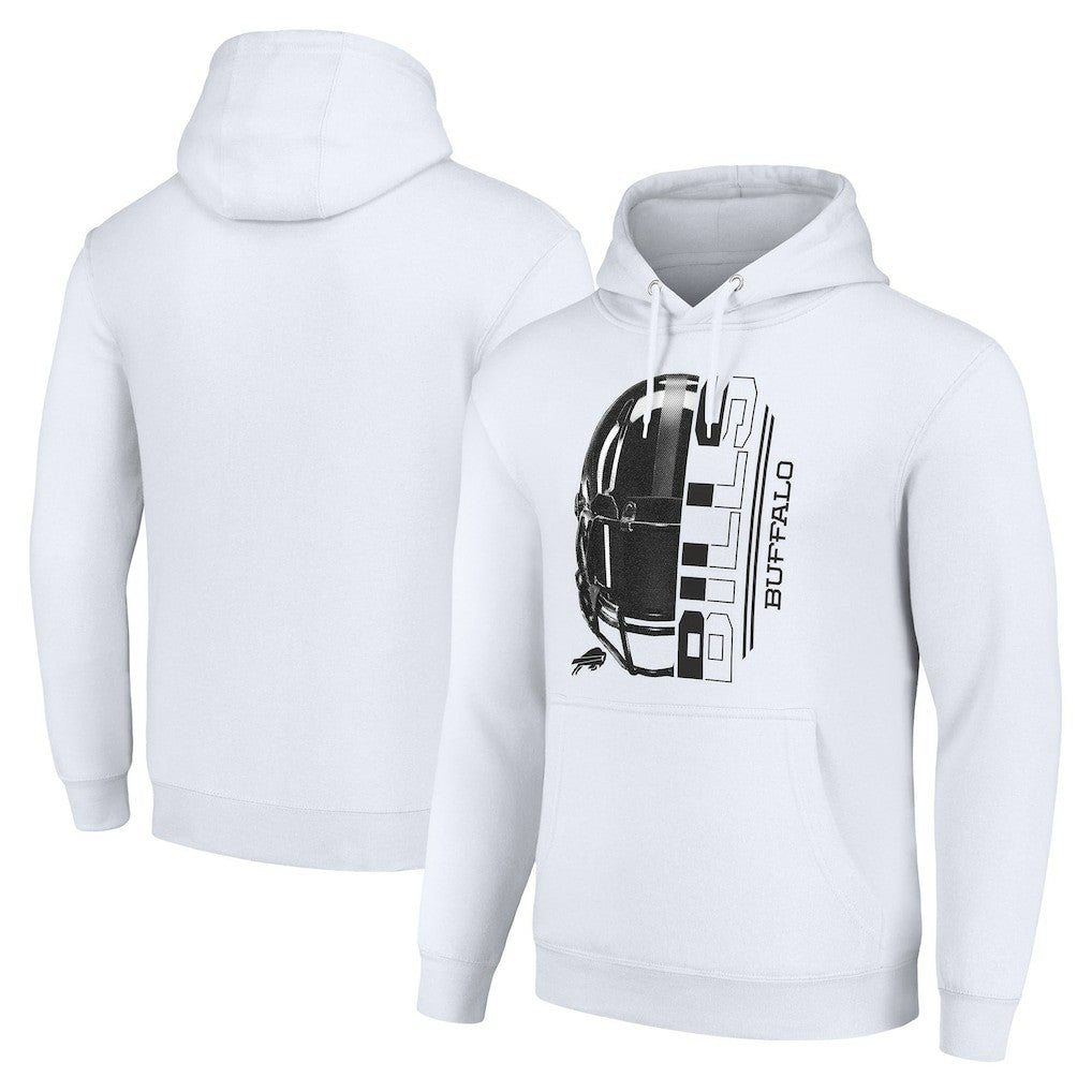 Buffalo Bills Starter Unisex Half Helmet Logo Pullover Hoodie - White Hoodies