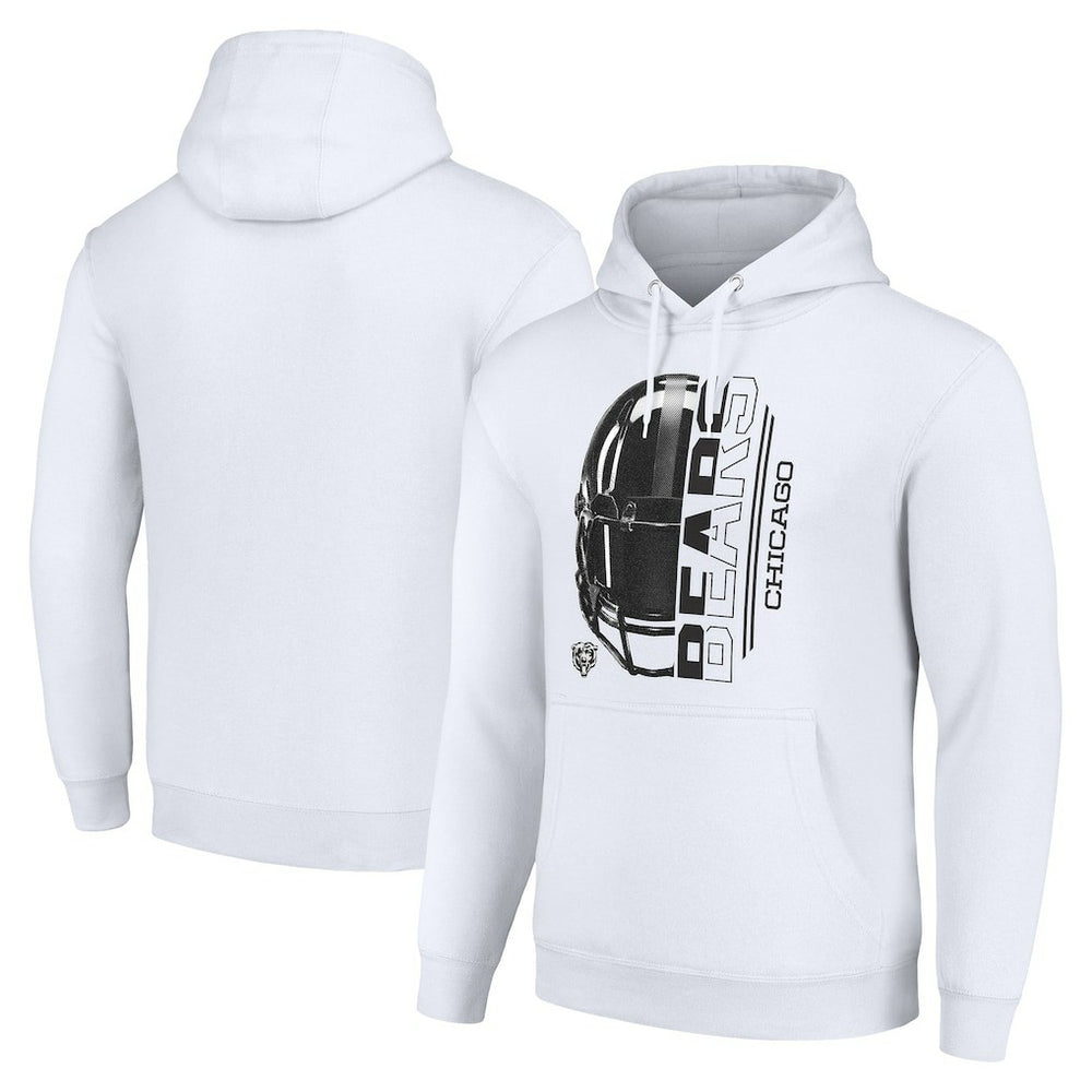 Chicago Bears Starter Unisex Half Helmet Logo Pullover Hoodie - White Hoodies