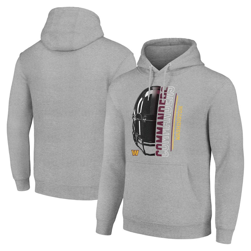 Washington Commanders Starter Unisex Half Helmet Logo Pullover Hoodie - Heather Gray Hoodies