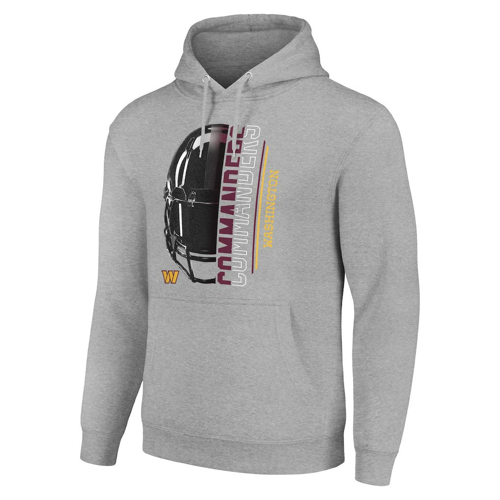 Washington Commanders Starter Unisex Half Helmet Logo Pullover Hoodie - Heather Gray Hoodies