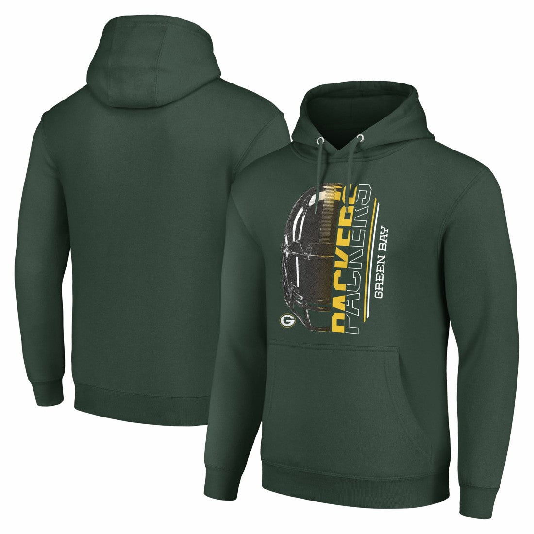 Green Bay Packers Starter Unisex Half Helmet Logo Pullover Hoodie - Green Hoodies