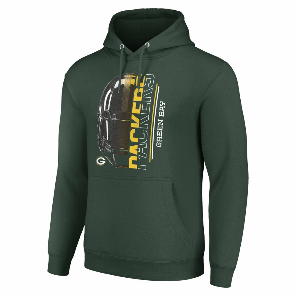 Green Bay Packers Starter Unisex Half Helmet Logo Pullover Hoodie - Green Hoodies
