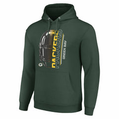 Green Bay Packers Starter Unisex Half Helmet Logo Pullover Hoodie - Green Hoodies