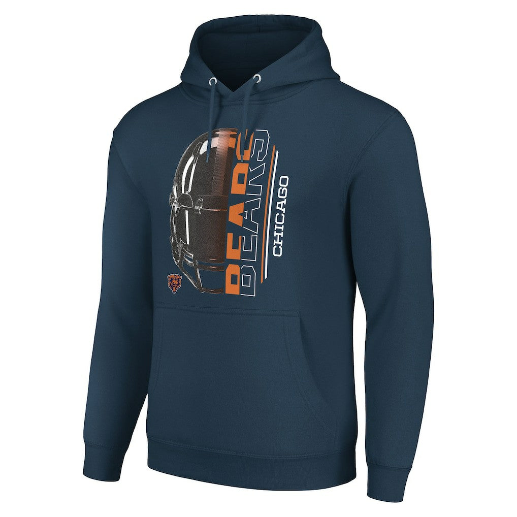 Chicago Bears Starter Unisex Half Helmet Logo Pullover Hoodie - Navy Hoodies