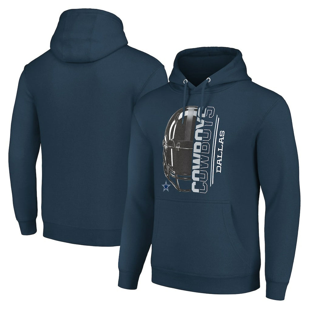 Dallas Cowboys Starter Unisex Half Helmet Logo Pullover Hoodie - Navy Hoodies