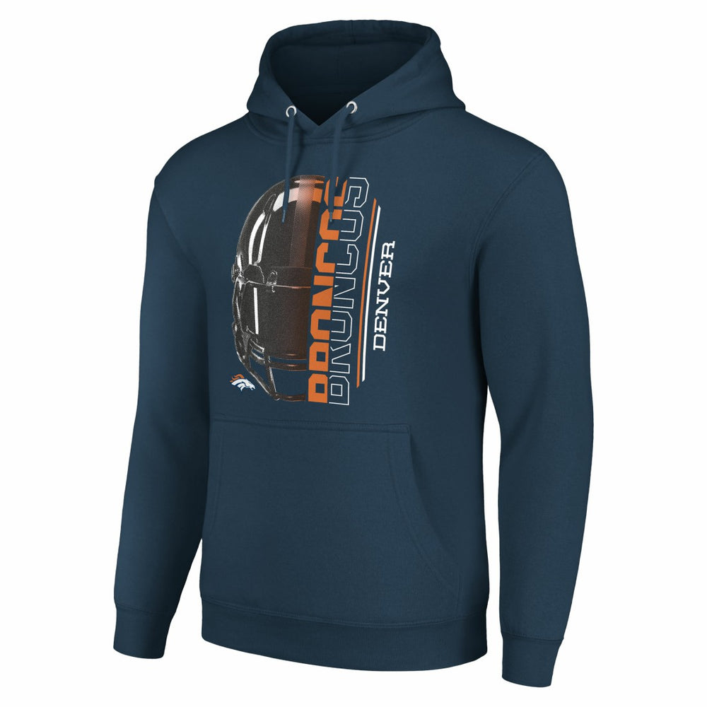 Denver Broncos Starter Unisex Half Helmet Logo Pullover Hoodie - Navy Hoodies