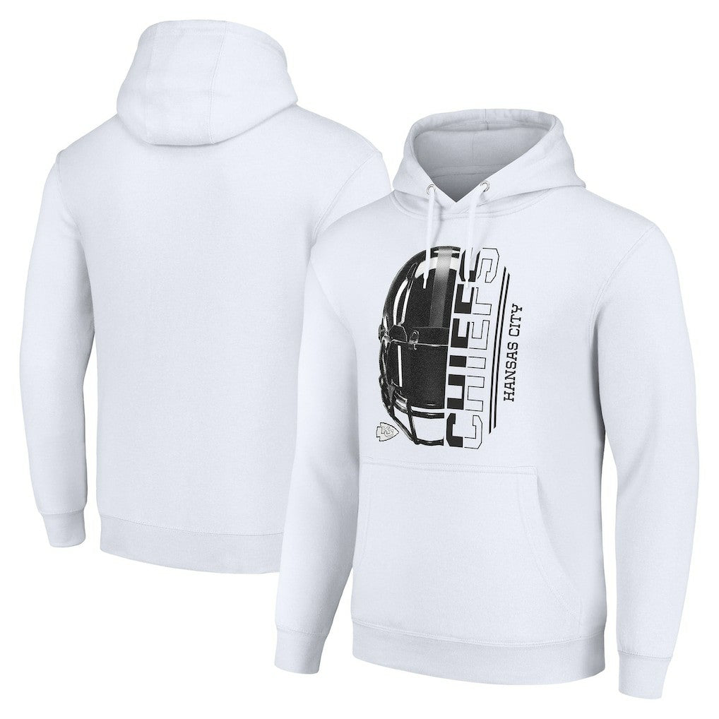 Kansas City Chiefs Starter Unisex Half Helmet Logo Pullover Hoodie - White Hoodies