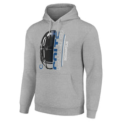 Indianapolis Colts Starter Unisex Half Helmet Logo Pullover Hoodie - Heather Gray Hoodies