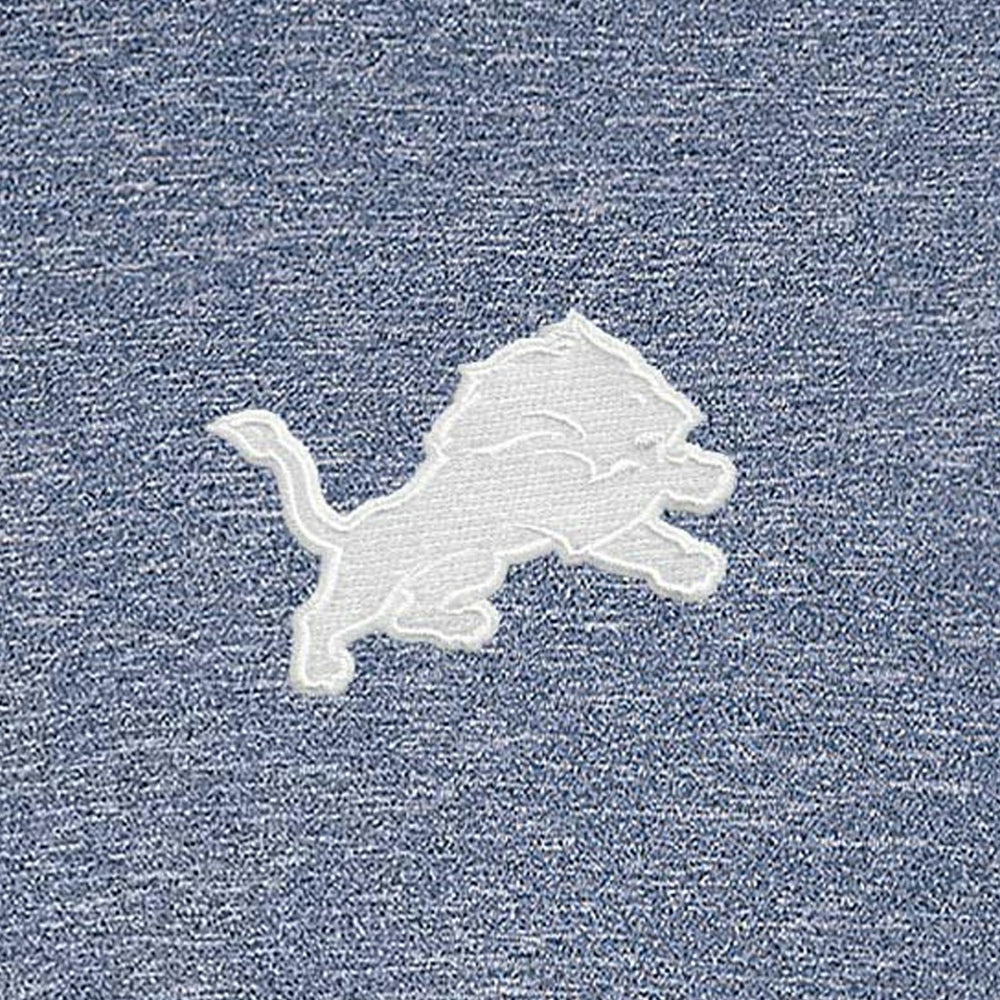 Detroit Lions Antigua Hunk Quarter-Zip Pullover Top - Heather Navy Pullover