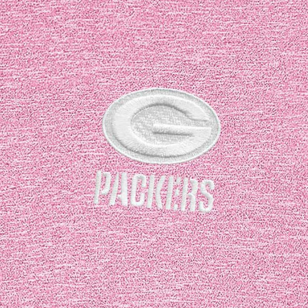 Green Bay Packers Antigua Hunk Quarter-Zip Pullover Top - Pink Pullover