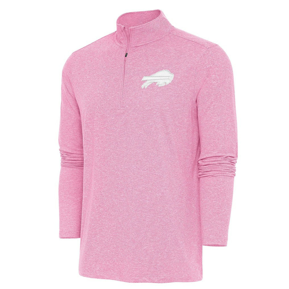Buffalo Bills Antigua Hunk Quarter-Zip Pullover Top - Pink Pullover